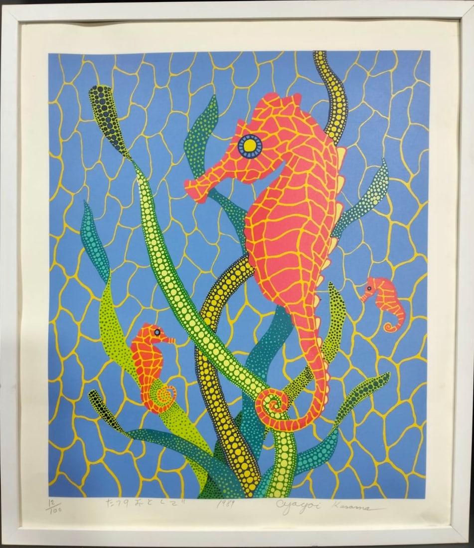 Yayoi Kusama (B.1929) Acrylic on canvas Japanese In the Style of. Pop Art Era: Title: Untitled Technique: Screenprint on paper Measures: 23 × 17 inches (58.4 × 43.2 cm) Year: Circa 1989 Condition: The work is in good overall condition. The print surface is well-preserved with