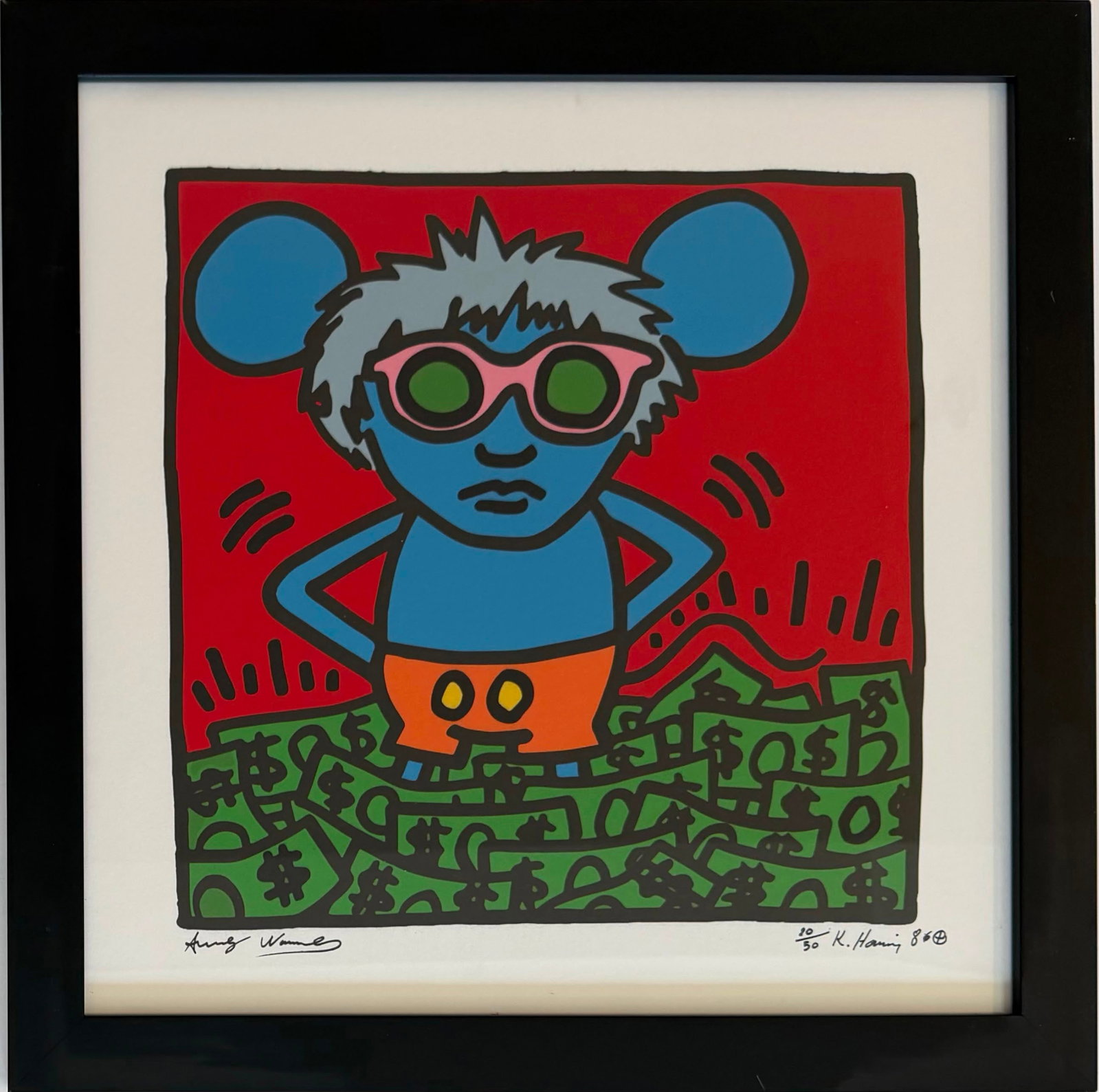 Keith Haring American 1958–1990 lithograph on paper Dollar Mouse (1 of 6)