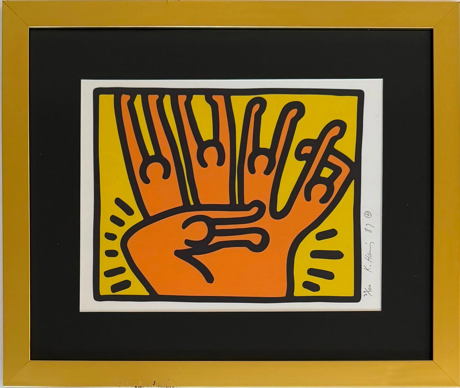 Keith Haring American 1958–1990 lithograph on paper untitled: Title: Untitled Technique: Lithograph on paper Measures: 11 x 15 inches (27.9 x 38.1 cm) Year: 1988Condition: Good condition. Surface presents strong color saturation and crisp printed imagery through