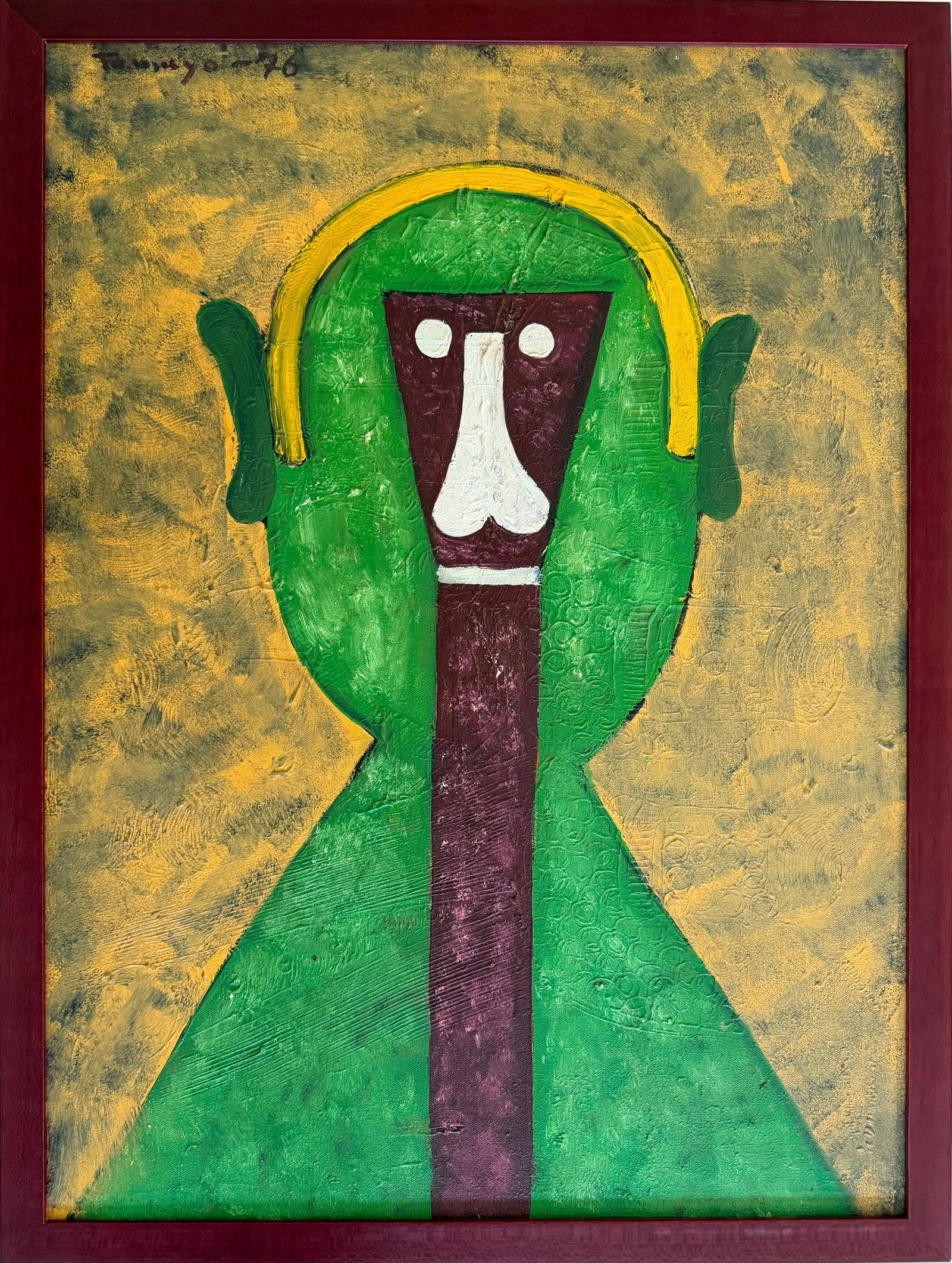 Rufino Tamayo Mexican 1899-1991 Oil on canvas Cara de Hombre in the style of. Kahlo,Rivera Era: Title: Cara de Hombre II Technique: Oil on canvas Measures: 31 x 23 inches (78.7 x 58.4 cm) Year: 1976Condition: Good condition. Surface presents stable pigment application with strong color saturatio