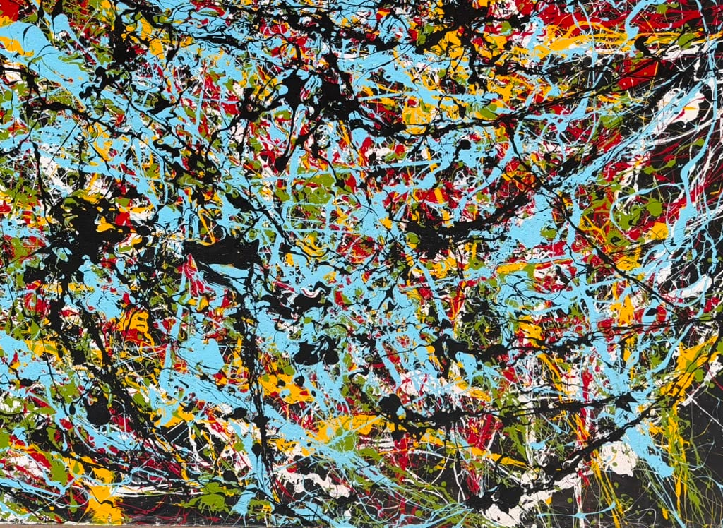 Jackson Pollock American 1912-1956 oil on canvas painting NUMBER 51 in the style of.Rothko,Basquiat: Title: Number 51 Technique: Oil on canvas Measures: 40 X 59 INCHES Year: 1951 Condition: Good condition. Surface presents stable pigment application with richly textured impasto and energetic drip tec