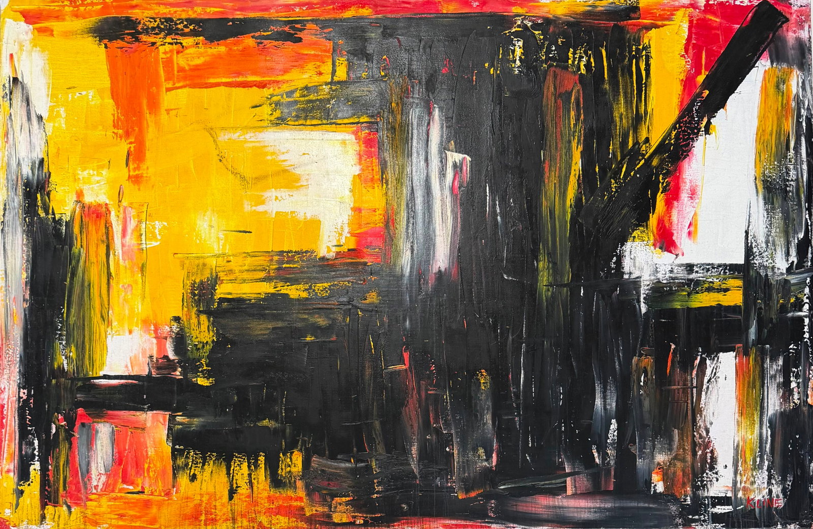 Franz Kline American 1910-1962 Oil on Canvas painting untitled. Pollock , Rothko , Basquiat Era (1 of 6)