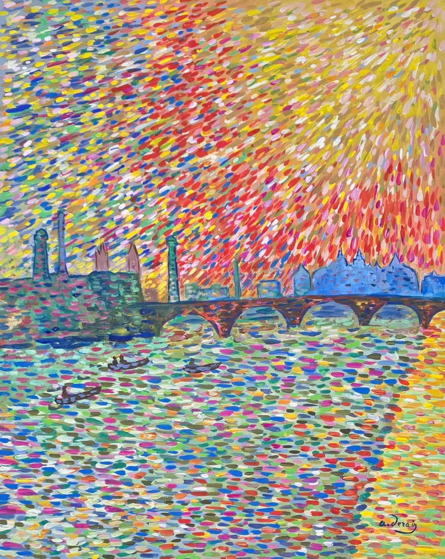 Andre Derain French 1880–1954 Watercolor on Paper Cityscape in the Style of, Signac, Fauvist Era (1 of 6)