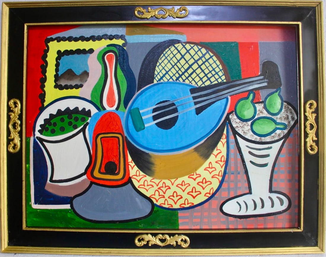 Pablo Picasso Spanish 1881–1973 Oil on Canvas Nature Morte in the Style of, Fernand Léger, Cubist: Title: Nature Morte Technique: Oil on canvas Measures: 31 x 23 inches (78.7 x 58.4 cm) Year: Dated 9.12.29, Early 20th Century Cubist Period Condition: Good condition. Surface presents stable pigment 