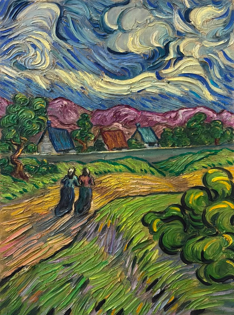 Vincent van Gogh Dutch 1853–1890 Oil on Canvas Countryside Path in the Style of, Émile Bernard,: Title: Countryside Path Technique: Oil on canvas Measures: 15 x 11 inches (38.1 x 27.9 cm) Year: Late 19th Century Post-Impressionist Period Condition: Good condition. Surface presents stable pigment 