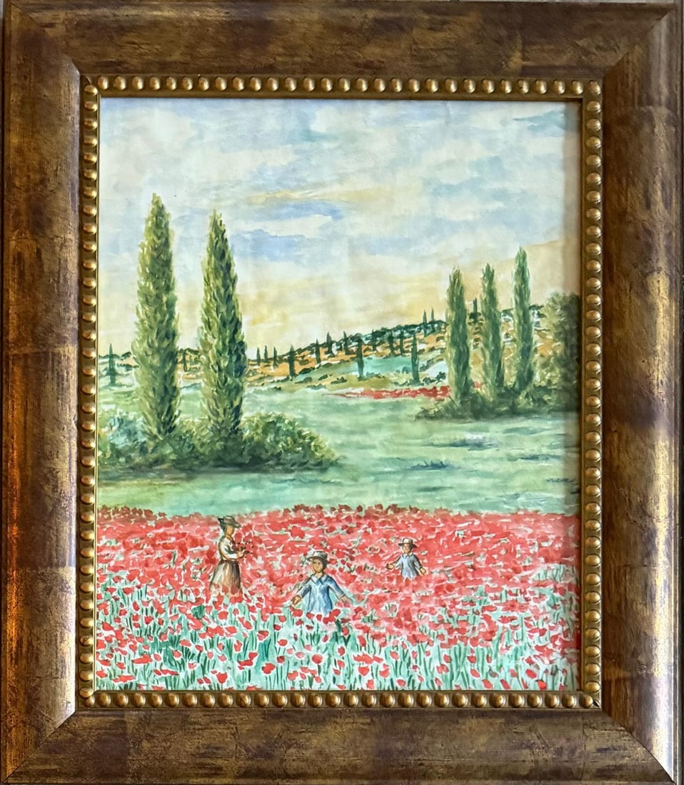 Claude Monet French 1840–1926 Watercolor on Paper Riverside Figure in the Style of,Renoir,Monet (1 of 5)