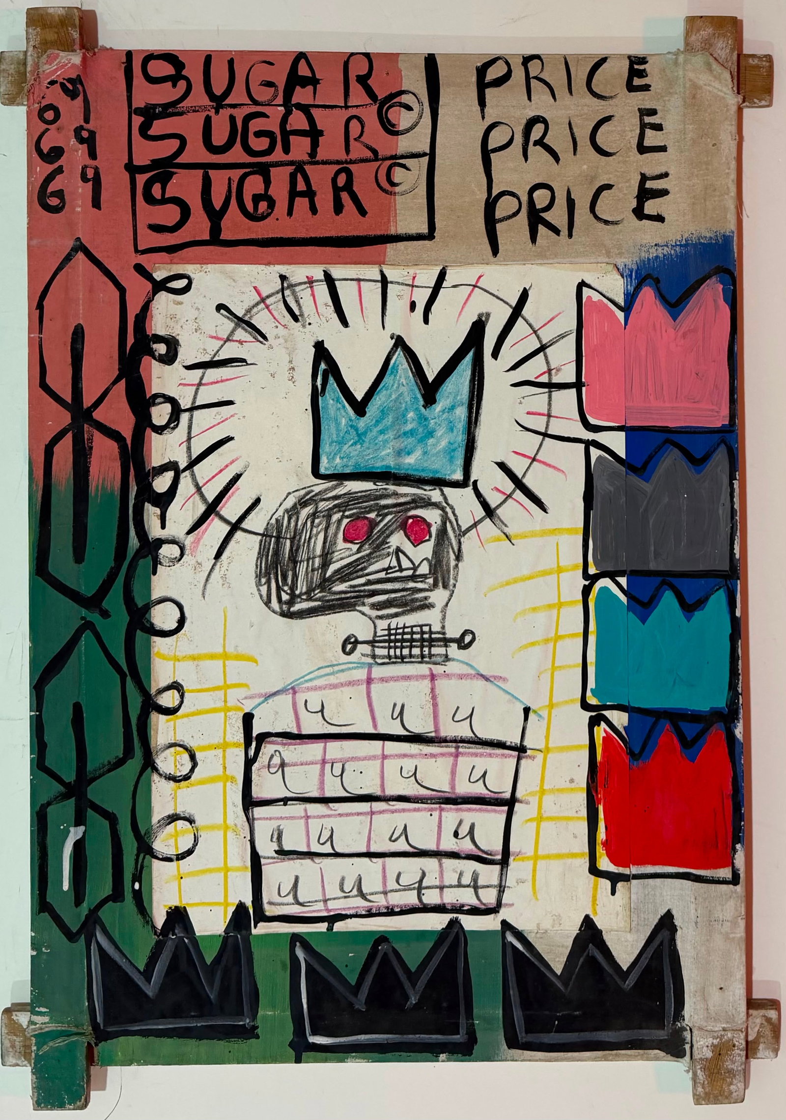 Jean-Michel Basquiat American 1960–1988 Mixed Media on Canvas Untitled in the Style of, Pollock: Title: Untitled Technique: Mixed media on canvas Measures: 28 x 20 inches (71.1 x 50.8 cm) Year: 1982 Condition: Good condition. Surface presents stable mixed media application with well-preserved col