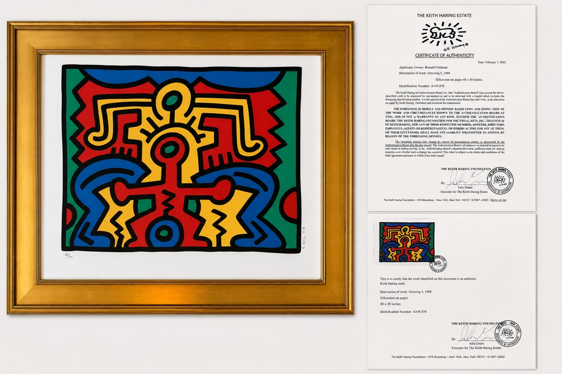 Keith Haring American 1958–1990 Lithograph Dancing Figures Composition in the Style of, Kenny (1 of 10)