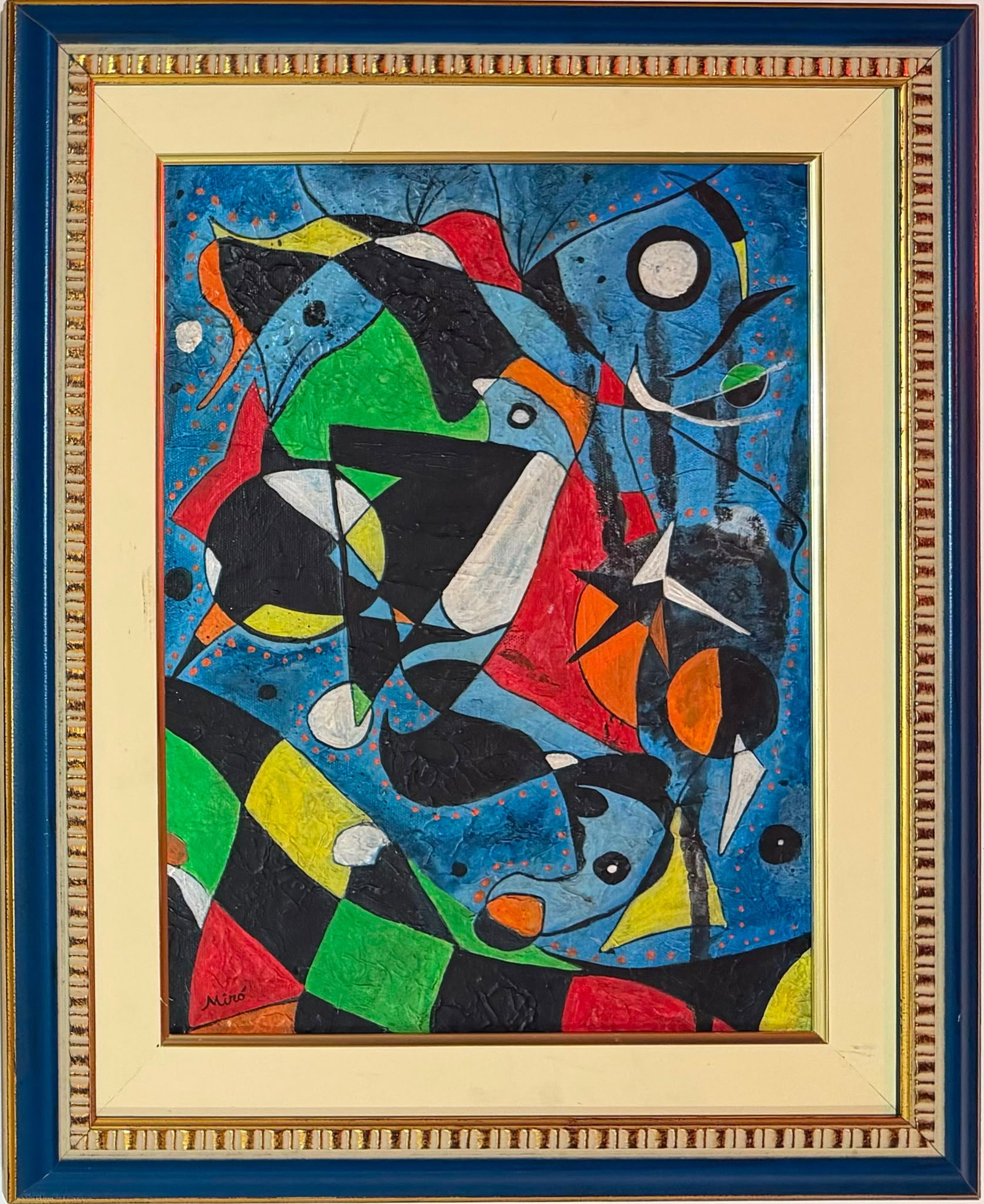 Joan Miro Spanish 1893–1983 Oil on Canvas Abstract Composition in the Style of, Surrealism Era (1 of 6)