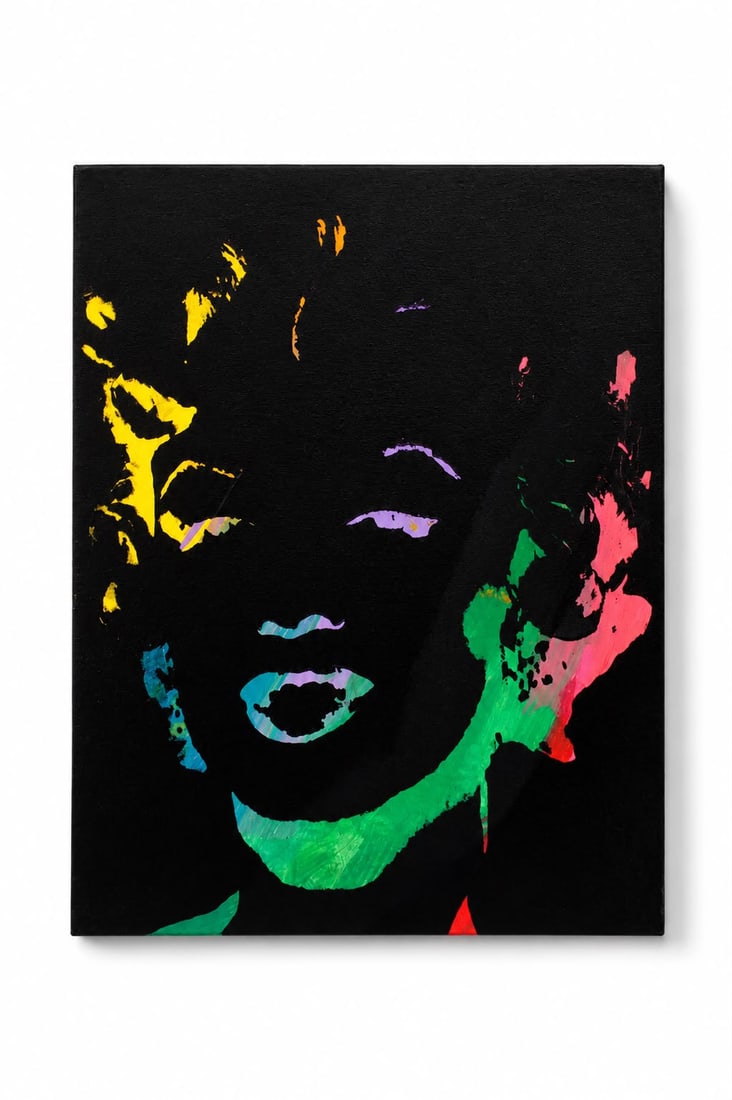 Andy Warhol American 1928–1987 Screenprint on Canvas Painting Marilyn in the Style of (1 of 3)