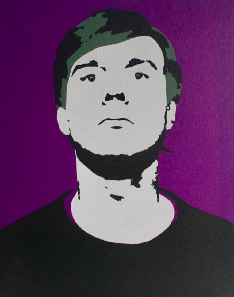 Andy Warhol American 1928–1987 Silkscreen on Canvas Painting in the Style of Purple Portrait Pop (1 of 5)