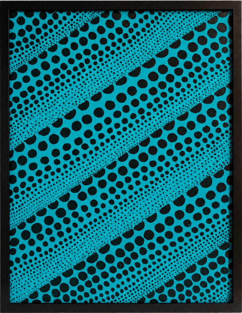 Yayoi Kusama Japanese b. 1929 Oil on Canvas Painting in the Style of Infinite Dots Contemporary Peri: Title: Infinite Dots Technique: Oil on canvas Measures: 31 x 23 inches (78.7 x 58.4 cm) Year: Circa late 20th century Contemporary period Condition: Good condition. Surface presents stable oil applica