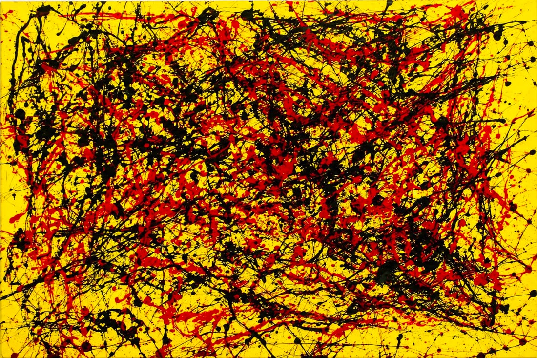 Jackson Pollock American 1912–1956 Oil on Canvas Painting in the Style of Abstract Expression (1 of 5)
