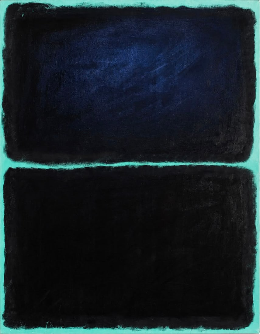 Mark Rothko American 1903–1970 Oil on Canvas Painting in the Style of Black Abstract Expressionist (1 of 4)