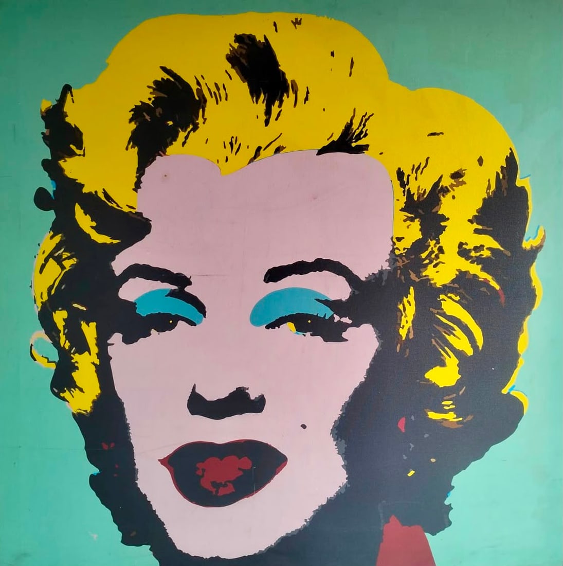 Andy Warhol American 1928–1987 Silkscreen on Canvas Painting in the Style of Marilyn Pop Art (1 of 5)
