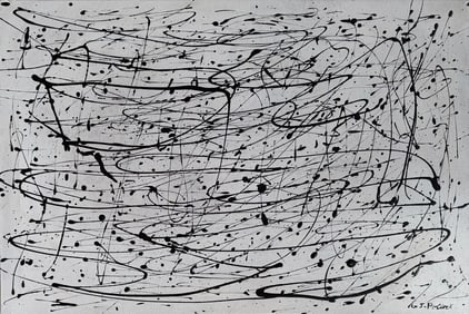 Jackson Pollock American 1912–1956 Oil on Canvas in the Style of de Kooning, Rothko Era