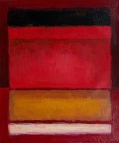 Mark Rothko American 1903 - 1970 Oil on Canvas Painting In The Style of Pollock Picasso Era
