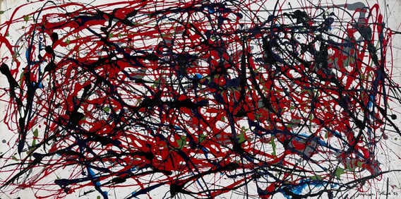 Jackson Pollock American 1912–1956 Oil on Canvas in the Style of de Kooning, Rothko Era