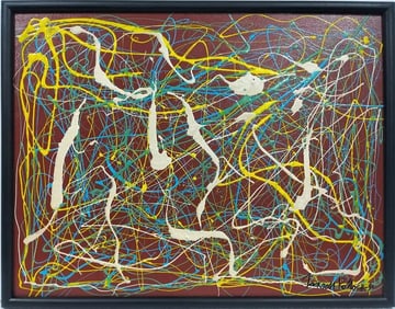 Jackson Pollock American 1912–1956 Oil Paint on Canvas Painting in the Style of de Kooning, Rothko