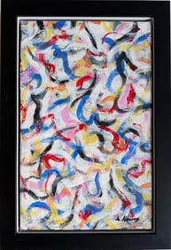 Willem de Kooning American 1904 - 1997 Oil on Canvas Painting in the Style of Pollock, Kline Era