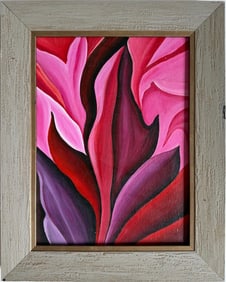 Georgia O’Keeffe, American (1887–1986) Oil on Canvas Painting in the Style of Dali, Magritte Era