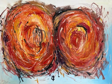 Cy Twombly American 1928 - 2011 Acrylic on Canvas Painting in the Style of Abstract Expressionist