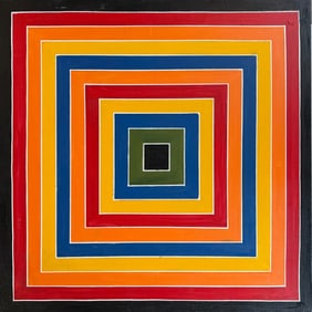Frank Stella American 1936-2024 Oil on Canvas in the Style of Jasper Johns, Pollock, Newman Era