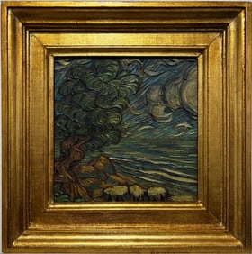 Vincent Van Gogh Dutch 1853-1890 Oil on Canvas Painting in the Style of Gaugin, Monet, Degas Period