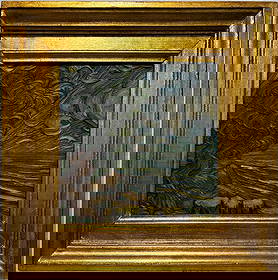 Vincent Van Gogh Dutch 1853-1890 Oil on Canvas Painting in the Style of Gaugin, Monet, Degas Period: Title: Windswept Shoreline with Cypress Technique: Oil on Canvas Measures: 13 in * 13 in Year: Circa 1889 Condition: Good — stable, with minor surface wear and light craquelure consistent with agePr