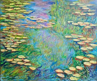 Claude Monet French 1840 - 1926 Oil on Canvas Painting in the Style of Renoir Impressionist Era