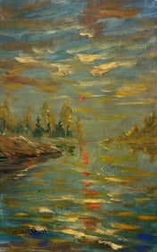 Claude Monet French 1840 - 1926 Oil on Canvas Painting in the Style of Renoir Impressionist Era