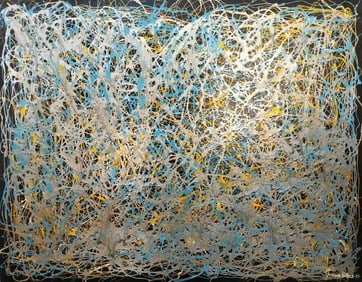 Jackson Pollock American 1912–1956 Oil on Canvas Painting in the Style of de Kooning, Rothko