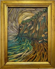 Vincent Van Gogh Dutch 1853-1890 Oil on Canvas Painting in the Style of Gaugin, Monet, Degas Period