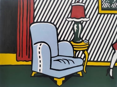Roy Lichtenstein American 1923-1997 Oil on Canvas Painting in the Style of Contemporary and Pop Art