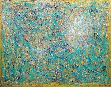 Jackson Pollock American 1912–1956 Oil on Canvas Painting in the Style of de Kooning, Rothko