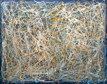 Jackson Pollock American 1912–1956 Oil on Canvas Painting in the Style of de Kooning, Rothko