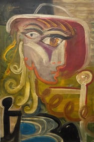 Pablo Picasso Spanish 1881-1973 Oil on Canvas Painting in the Style of Dali, Magritte, Chagall &
