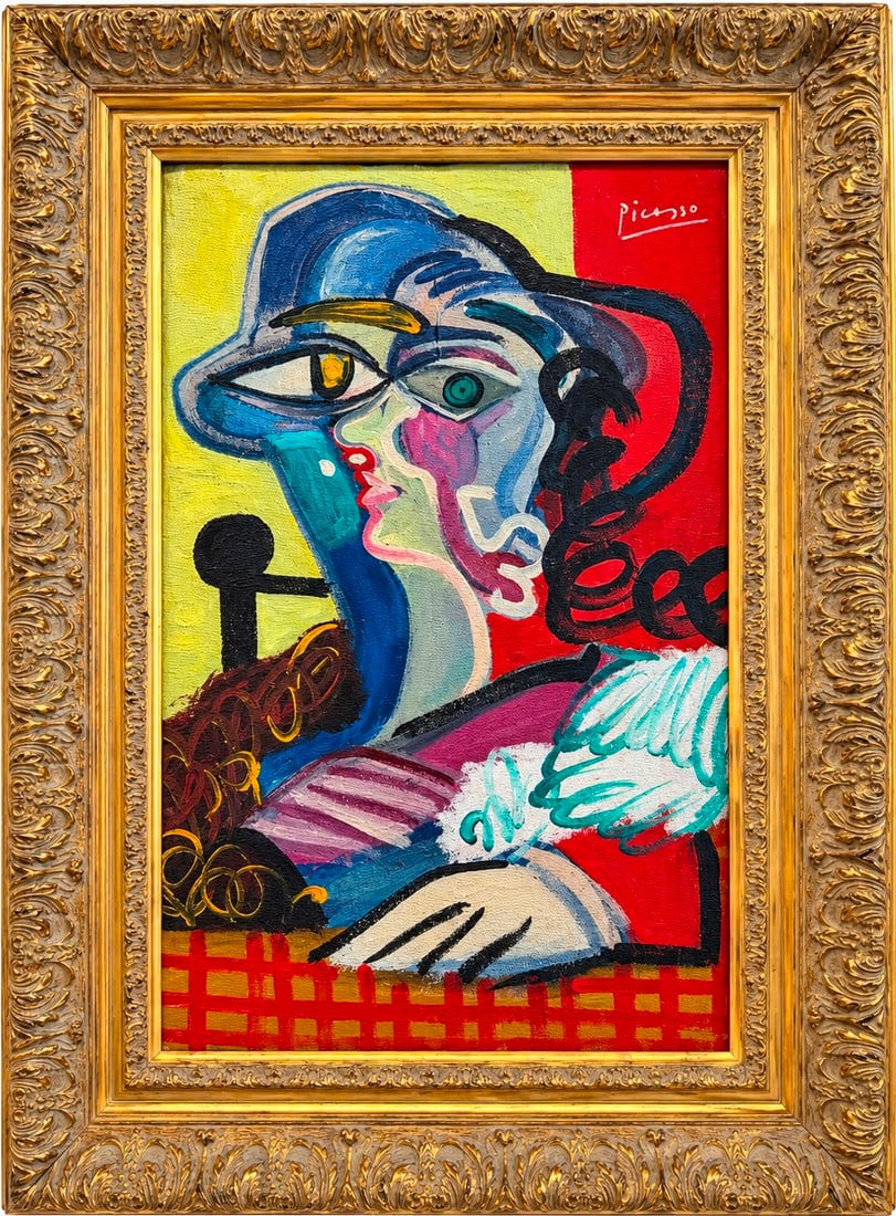 Pablo Picasso Spanish 1881-1973 Oil on Canvas painting in the Style of Cubism Braque Léger Era