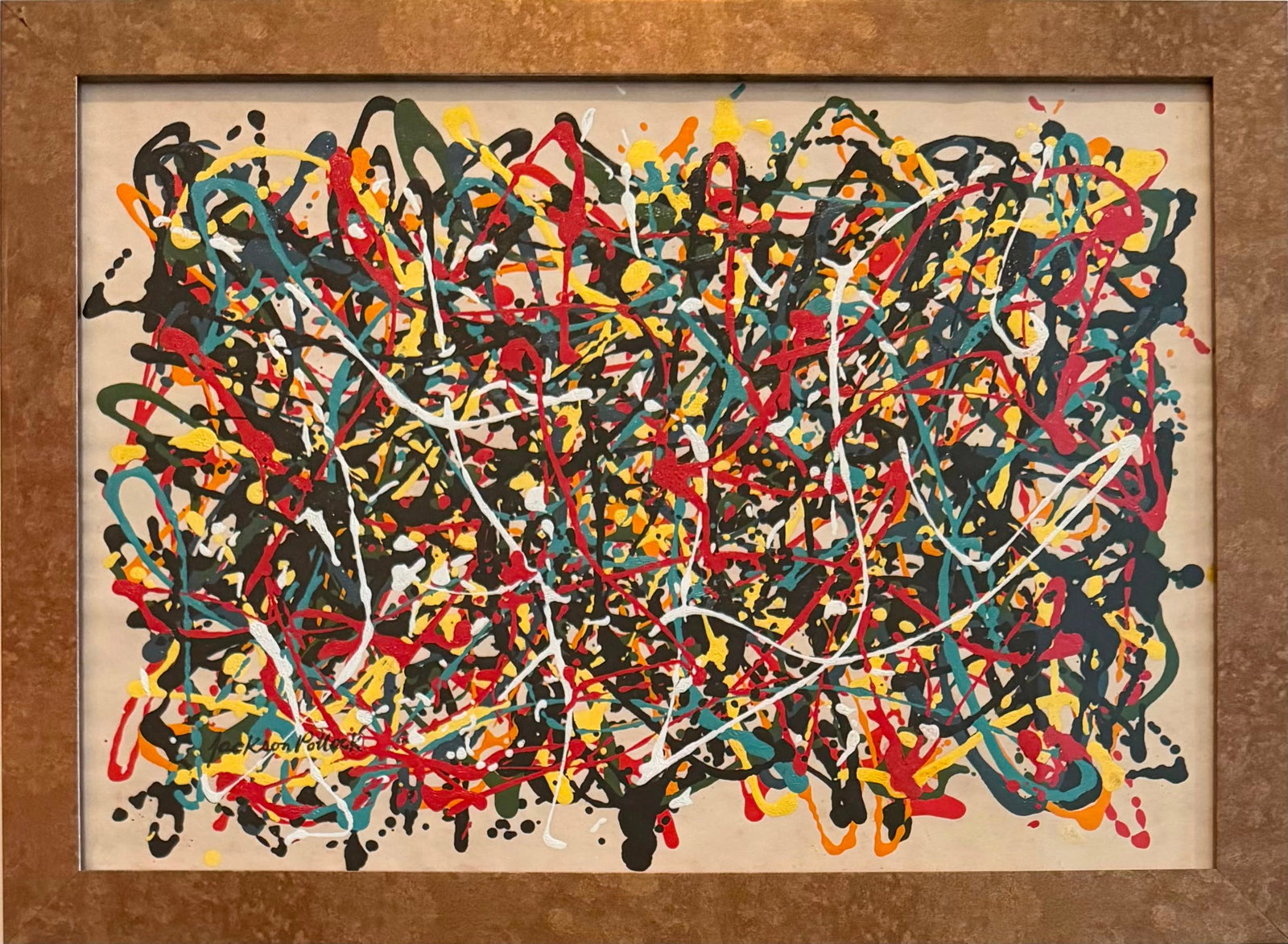 Jackson Pollock American 1912-1956 Oil on Paper in the Style of De Kooning Kline Era (1 of 6)