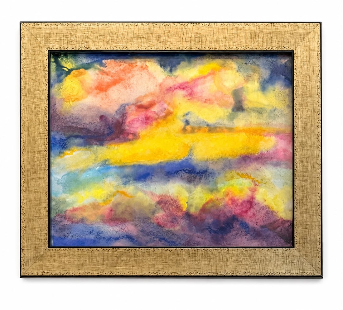 Richard Mayhew American 1924-2024 Mixed Media painting in the Style of Color Field Frankenthaler Era (1 of 6)