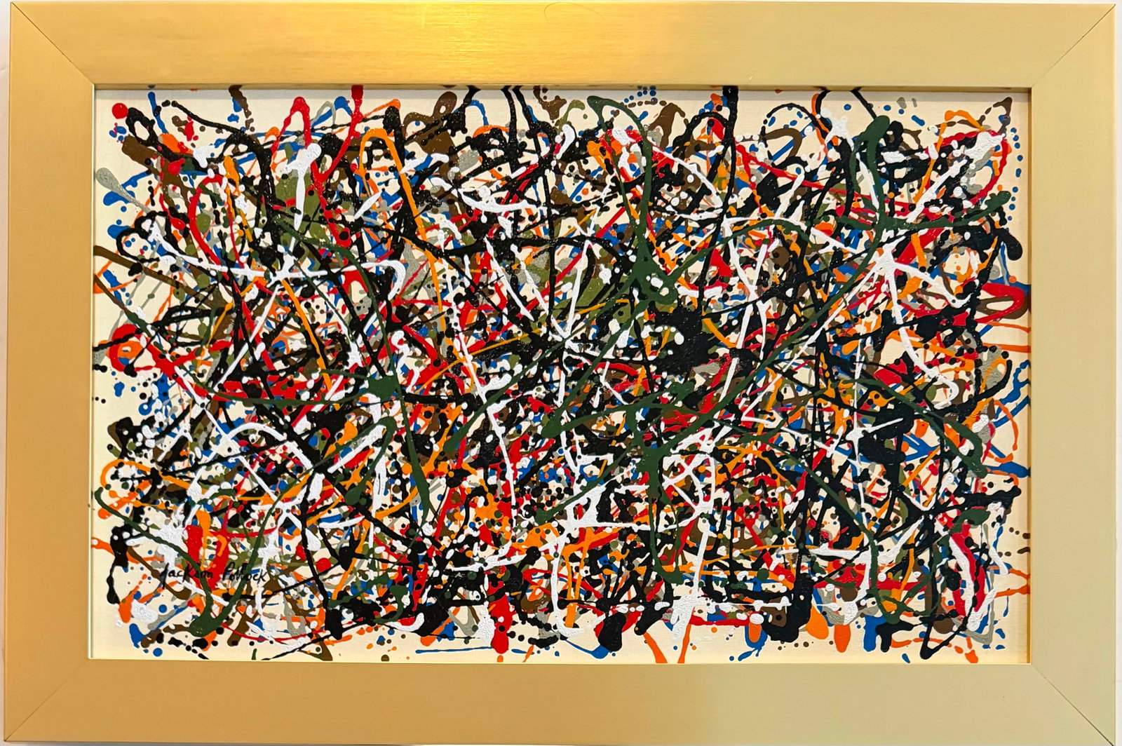 Jackson Pollock American 1912-1956 Oil in the Style of Drip Painting De Kooning Era (1 of 6)