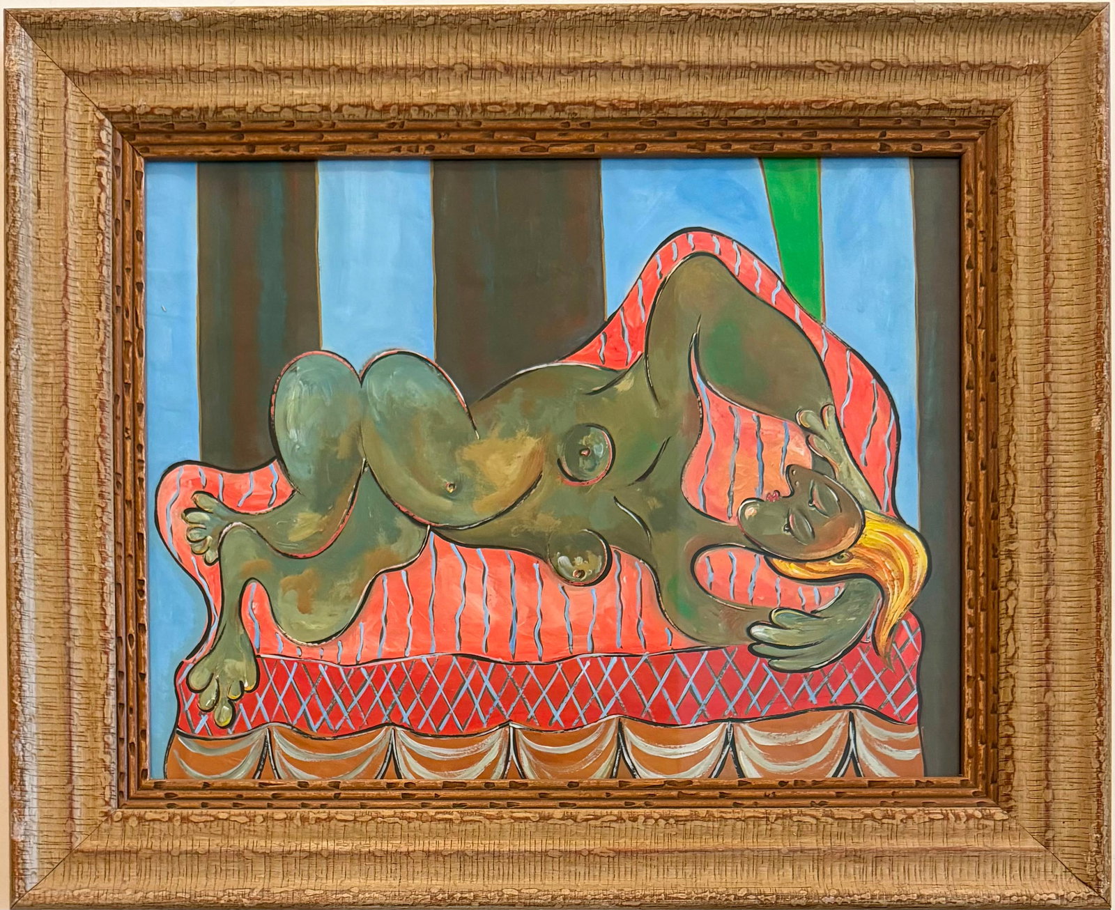 Pablo Picasso Spanish 1881-1973 Gouache on Paper painting in the Style of Dali , Pollock Cubist Era.