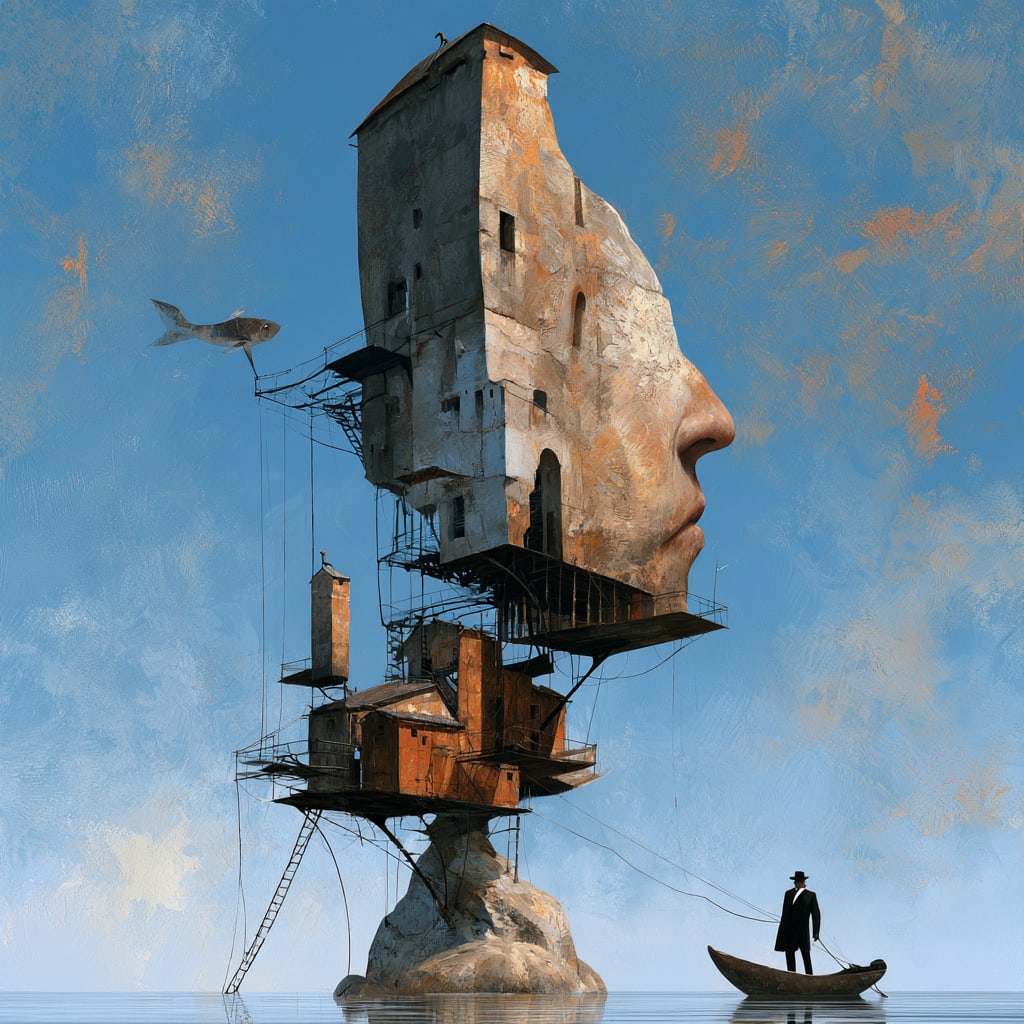 The Architecture of Memory. Acrylic print on panel. By the IAAG Artists Group. Contemporary.
