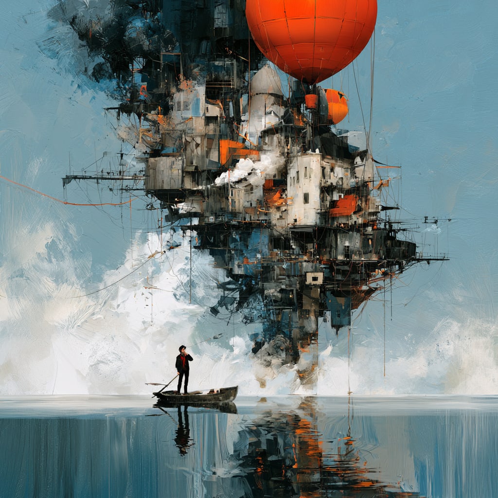 The City of Ascension. Acrylic print on panel. By the IAAG Artists Group. Contemporary.