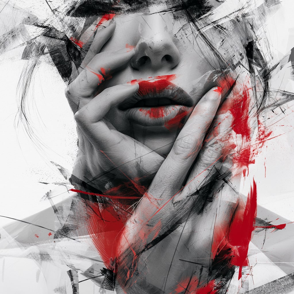 Crimson Reverie. Acrylic print on panel. By the IAAG Artists Group. Contemporary.