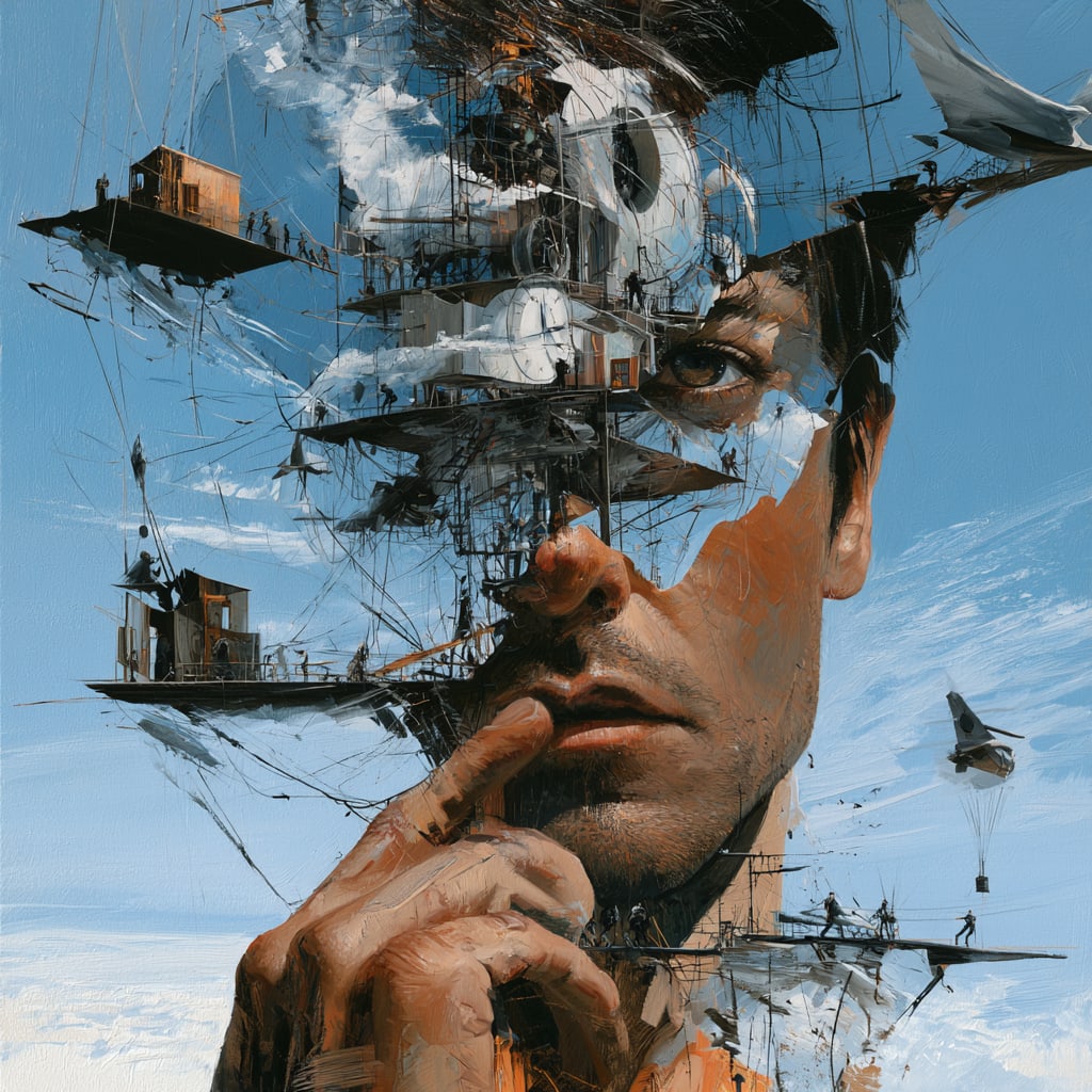 Architecture of Thought. Acrylic print on panel. By the IAAG Artists Group. Contemporary. (1 of 3)