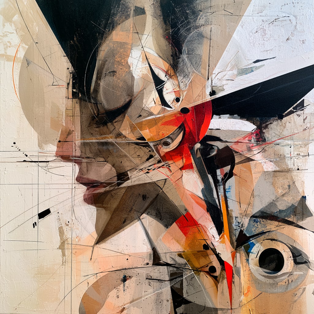 The Weight of Silence. Acrylic print on panel. By the IAAG Artists Group. Contemporary.: Title: The Weight of Silence Technique: Acrylic print on panel Measures: 20 × 20 inches (51 × 51 cm) Year: Contemporary Description: The Weight of Silence explores the tension between the individual