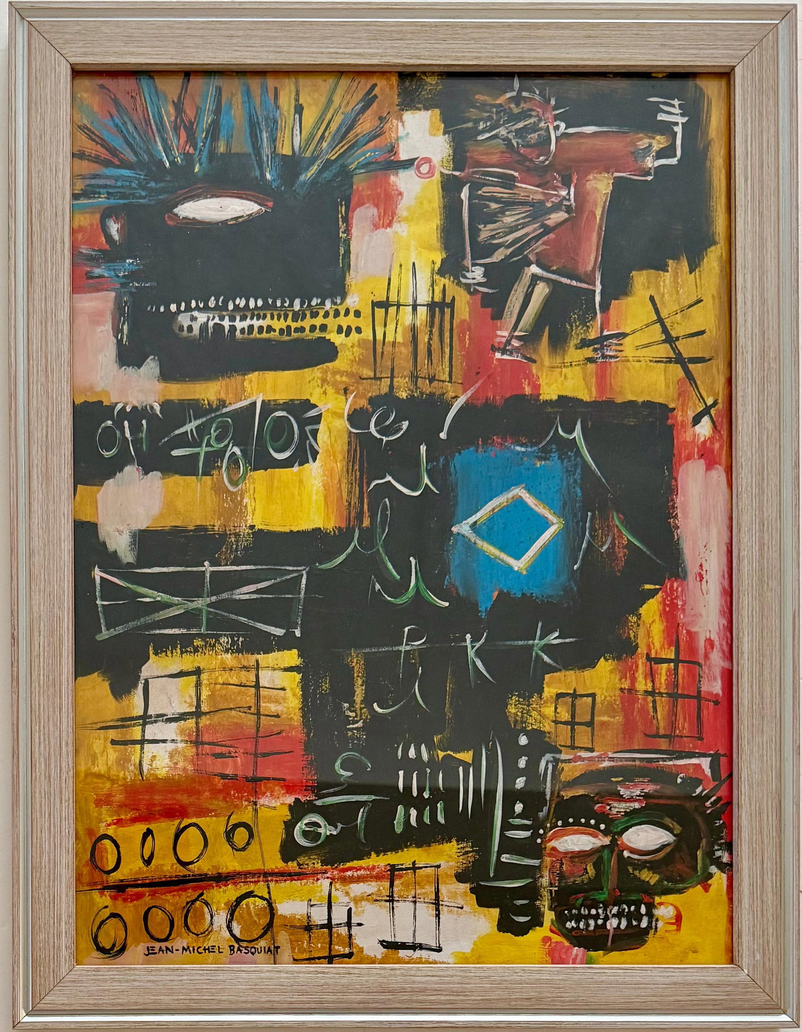 Jean-Michel Basquiat, American (1960–1988) Acrylic and oilstick on paper, Warhol, Pollock Era (1 of 5)