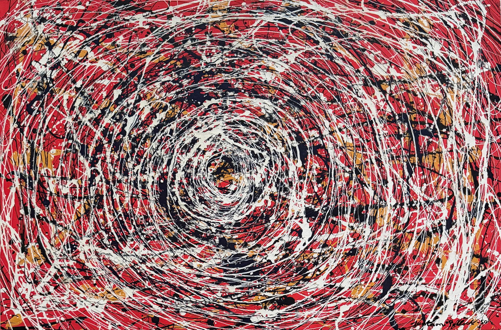 Jackson Pollock American Oil on canvas Painting In The Style of. Rothko, Kline, & Pollock Era (1 of 5)