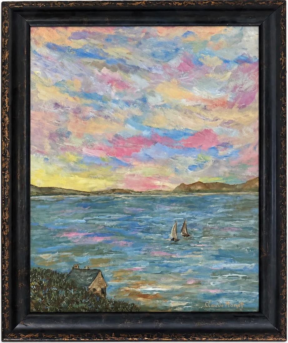 Claude Monet French 1840 - 1926 watercolor on paper in the style of Renoir &Manet Impressionist Era. (1 of 6)